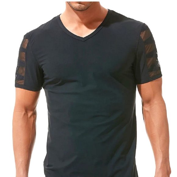 Gregg Homme High-Line Laser Cut Embroidered T-Shirt , Black - 160207 - Picture 1 of 2